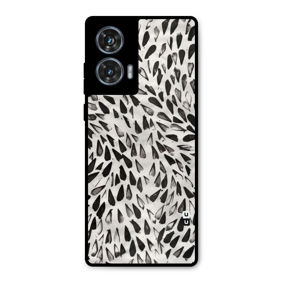 Feather Pattern Colorless Metal Back Case for Motorola Edge 50 Fusion