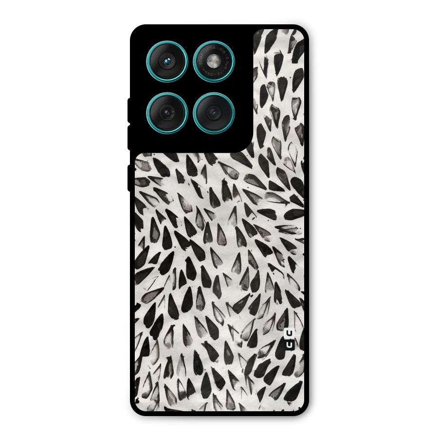 Feather Pattern Colorless Metal Back Case for Motorola Edge 60