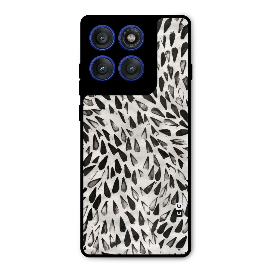 Feather Pattern Colorless Metal Back Case for Motorola Edge 60 Pro