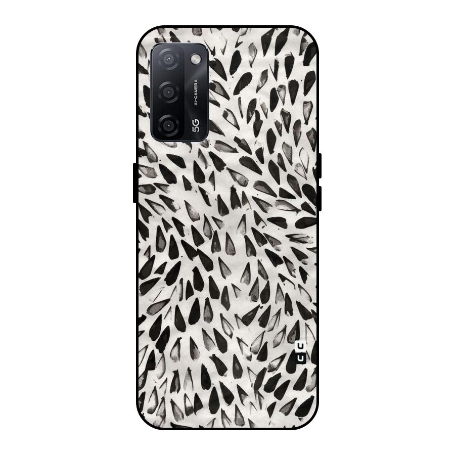 Feather Pattern Colorless Metal Back Case for Oppo A53s 5G