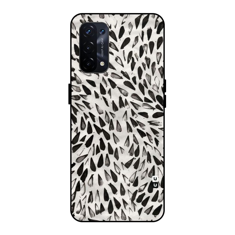 Feather Pattern Colorless Metal Back Case for Oppo A74 5G