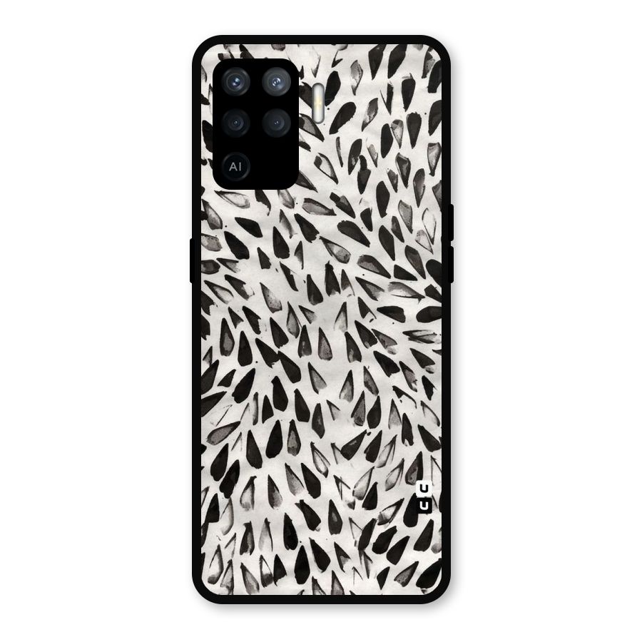 Feather Pattern Colorless Metal Back Case for Oppo F19 Pro