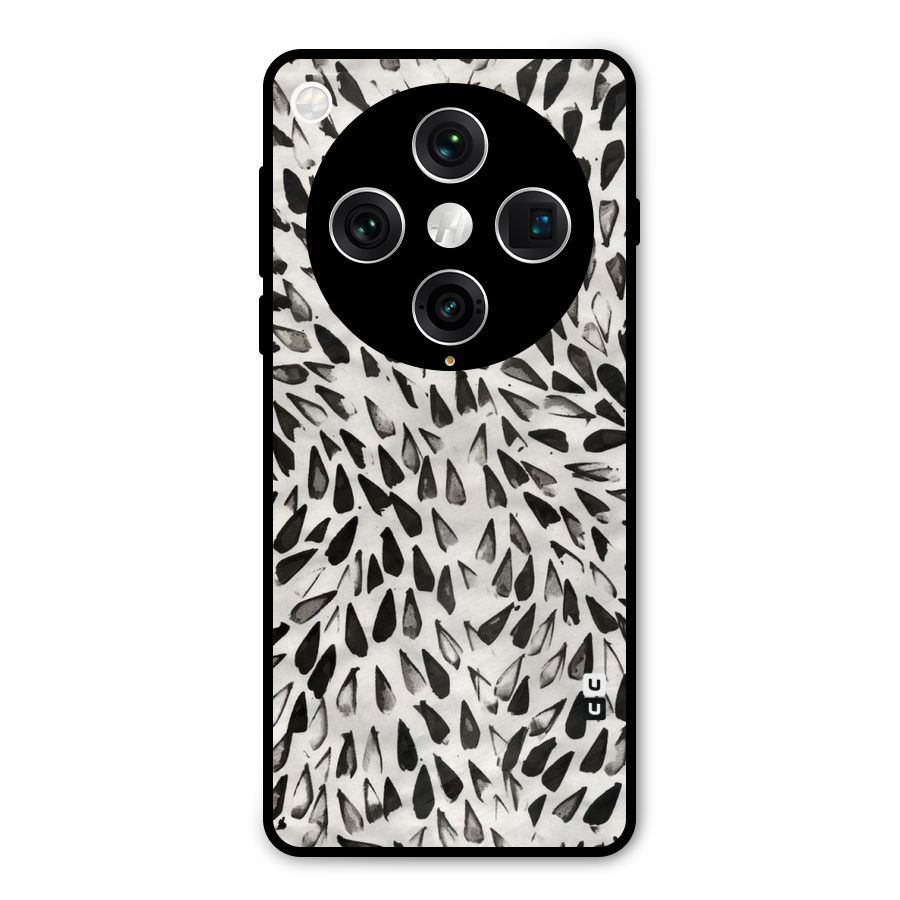 Feather Pattern Colorless Metal Back Case for Oppo Find X8 Pro