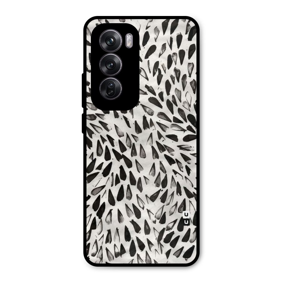 Feather Pattern Colorless Metal Back Case for Oppo Reno12 Pro