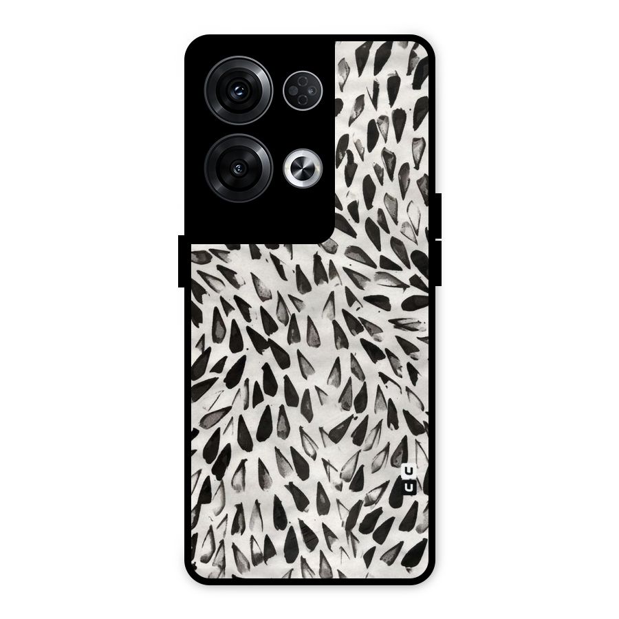 Feather Pattern Colorless Metal Back Case for Oppo Reno8 Pro 5G