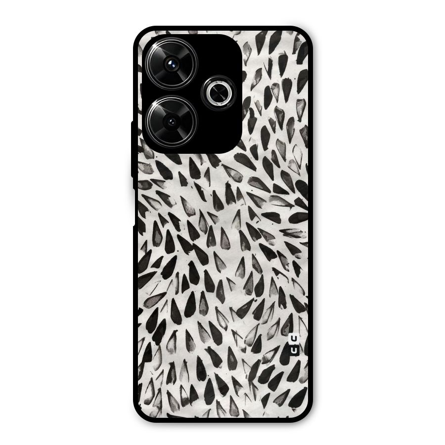 Feather Pattern Colorless Metal Back Case for Poco M6 Plus