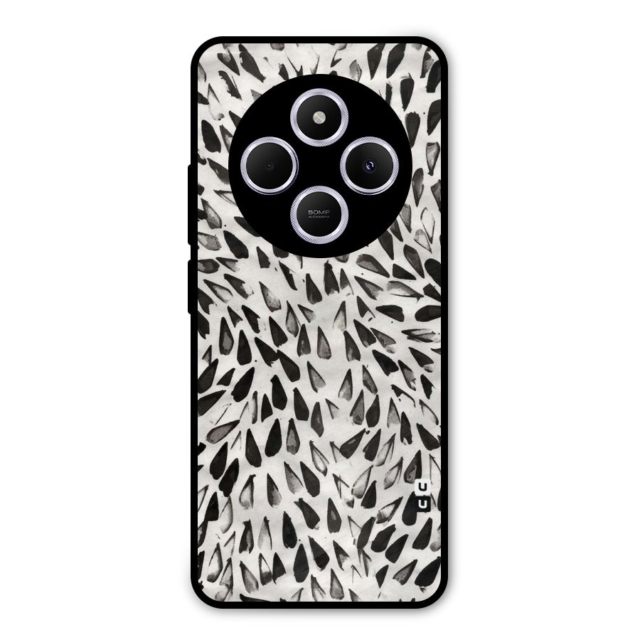Feather Pattern Colorless Metal Back Case for Poco M7
