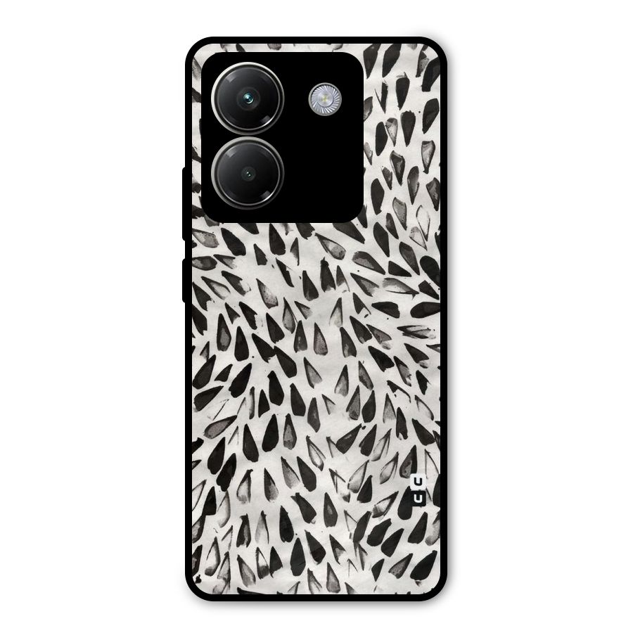 Feather Pattern Colorless Metal Back Case for Poco M7 Pro 5G
