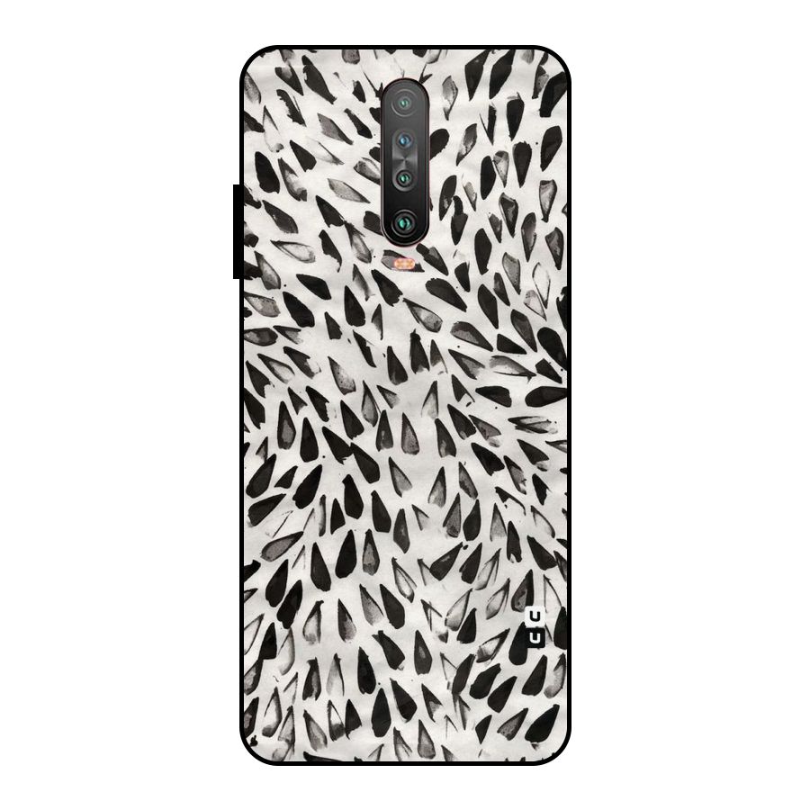 Feather Pattern Colorless Metal Back Case for Poco X2