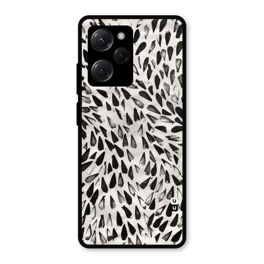 Feather Pattern Colorless Metal Back Case for Poco X5 Pro