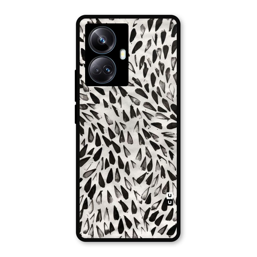 Feather Pattern Colorless Metal Back Case for Realme 10 Pro Plus