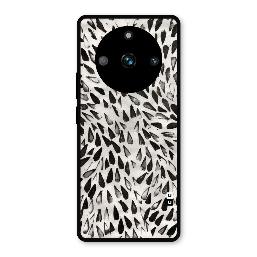 Feather Pattern Colorless Metal Back Case for Realme 11 Pro Plus