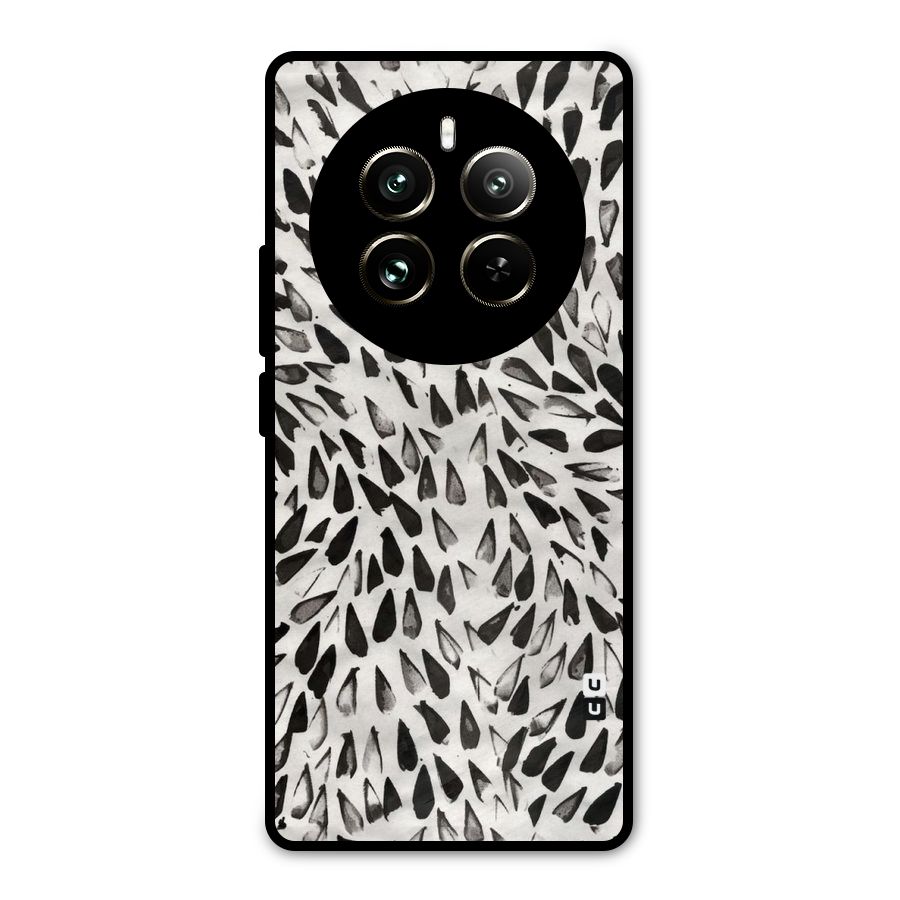 Feather Pattern Colorless Metal Back Case for Realme 12 Pro