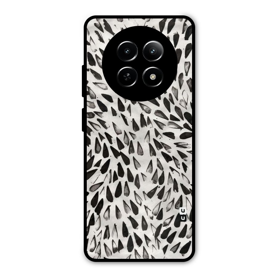 Feather Pattern Colorless Metal Back Case for Realme 13