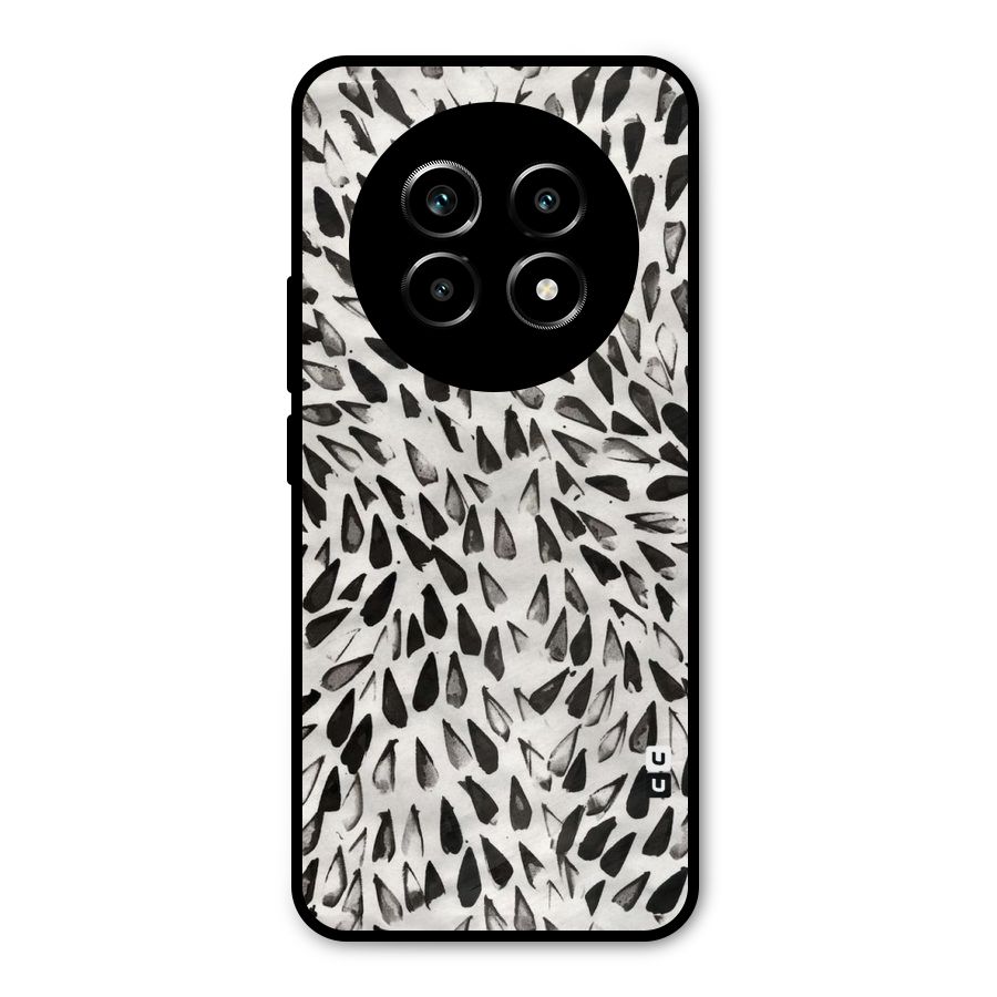 Feather Pattern Colorless Metal Back Case for Realme 13 Pro