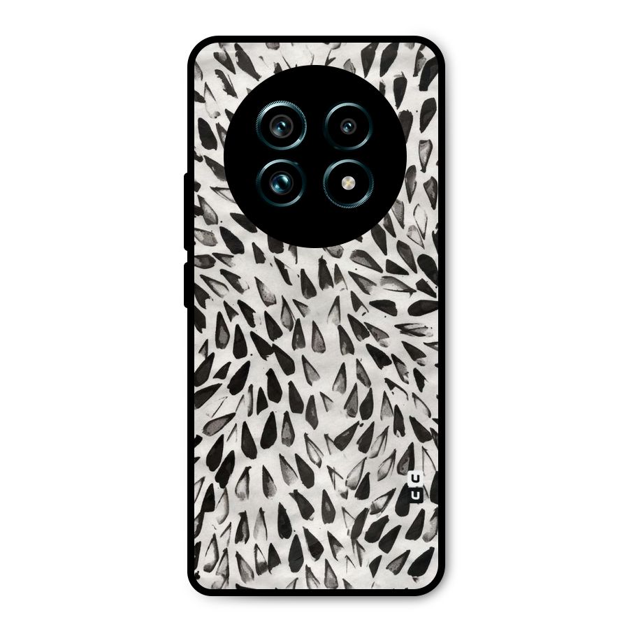Feather Pattern Colorless Metal Back Case for Realme 13 Pro Plus