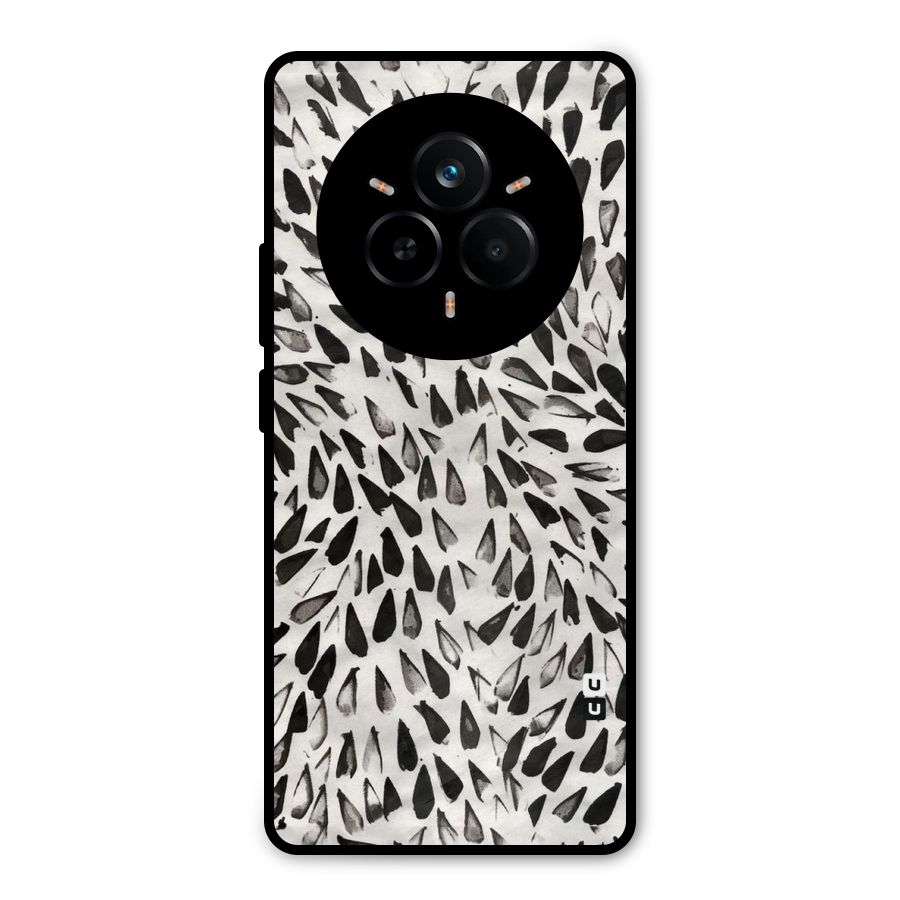 Feather Pattern Colorless Metal Back Case for Realme 14 Pro