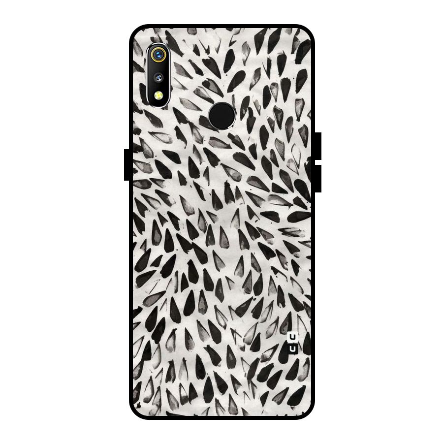 Feather Pattern Colorless Metal Back Case for Realme 3i