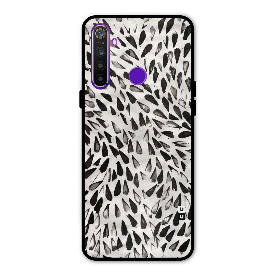 Feather Pattern Colorless Metal Back Case for Realme 5