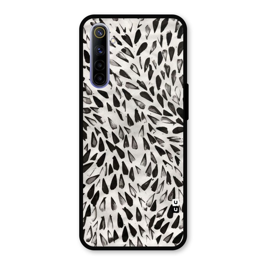 Feather Pattern Colorless Metal Back Case for Realme 6i
