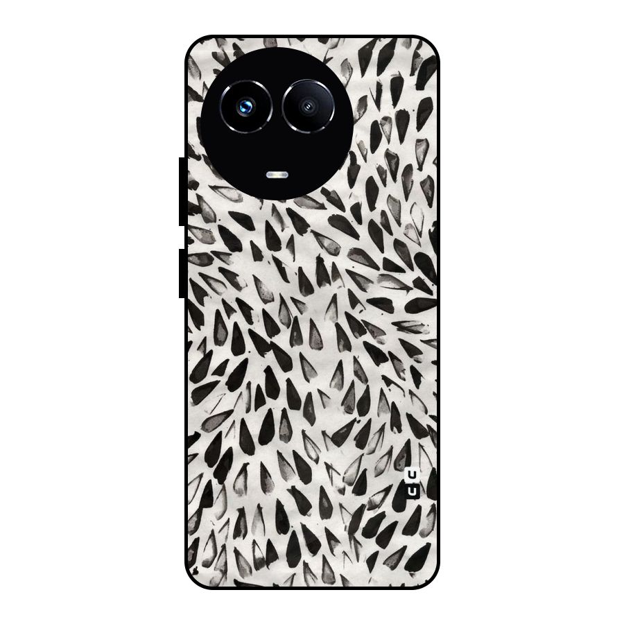 Feather Pattern Colorless Metal Back Case for Realme Narzo 60X