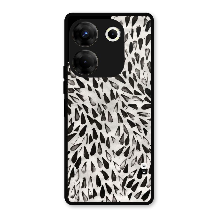 Feather Pattern Colorless Metal Back Case for Tecno Camon 20