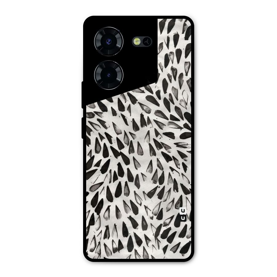 Feather Pattern Colorless Metal Back Case for Tecno Pova 5 Pro 5G