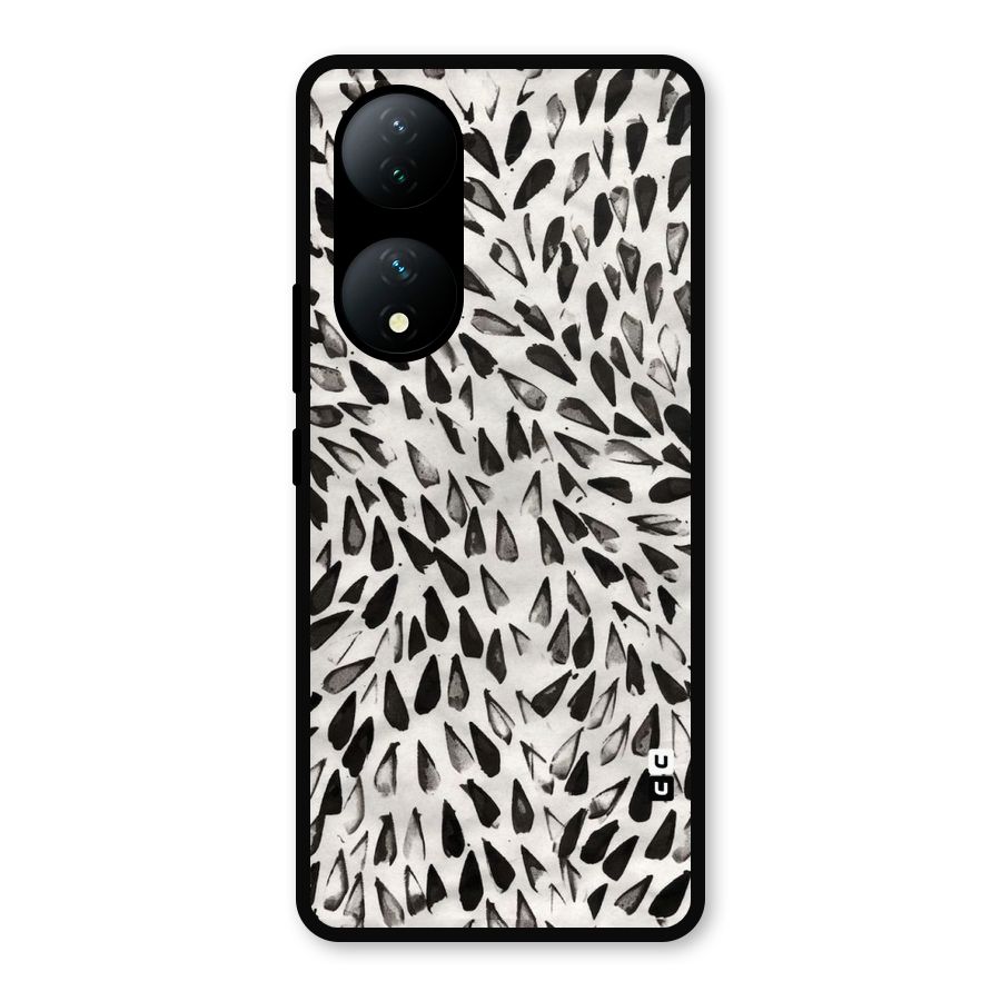 Feather Pattern Colorless Metal Back Case for Vivo T2