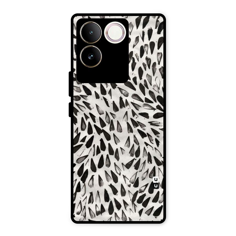 Feather Pattern Colorless Metal Back Case for Vivo T2 Pro