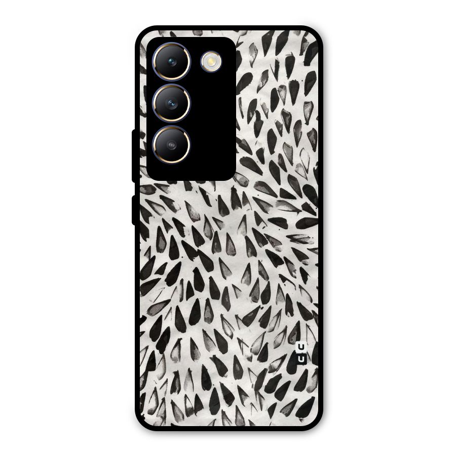Feather Pattern Colorless Metal Back Case for Vivo T3 5G