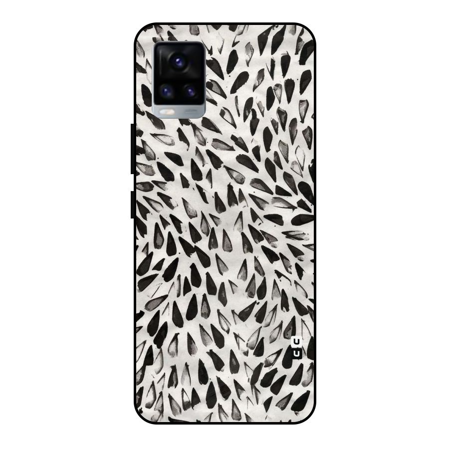 Feather Pattern Colorless Metal Back Case for Vivo V20 2021