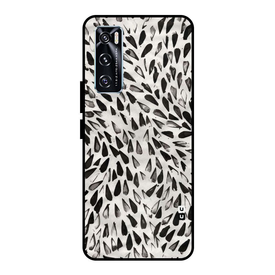 Feather Pattern Colorless Metal Back Case for Vivo V20 SE