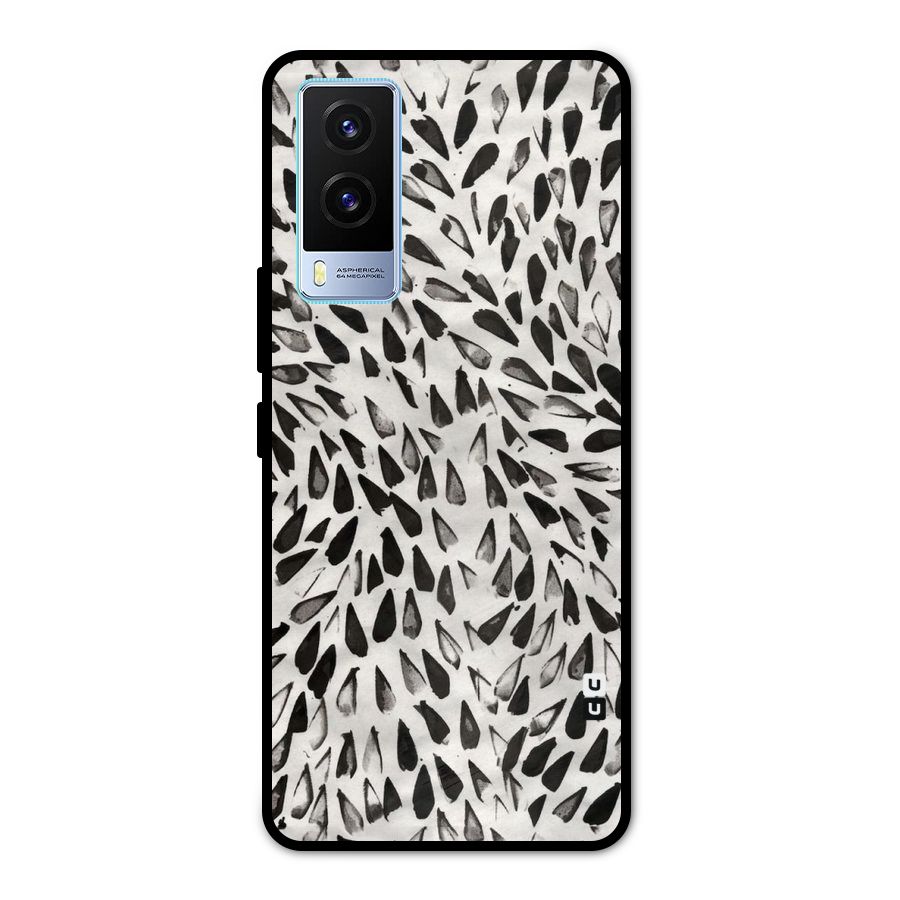 Feather Pattern Colorless Metal Back Case for Vivo V21e 5G