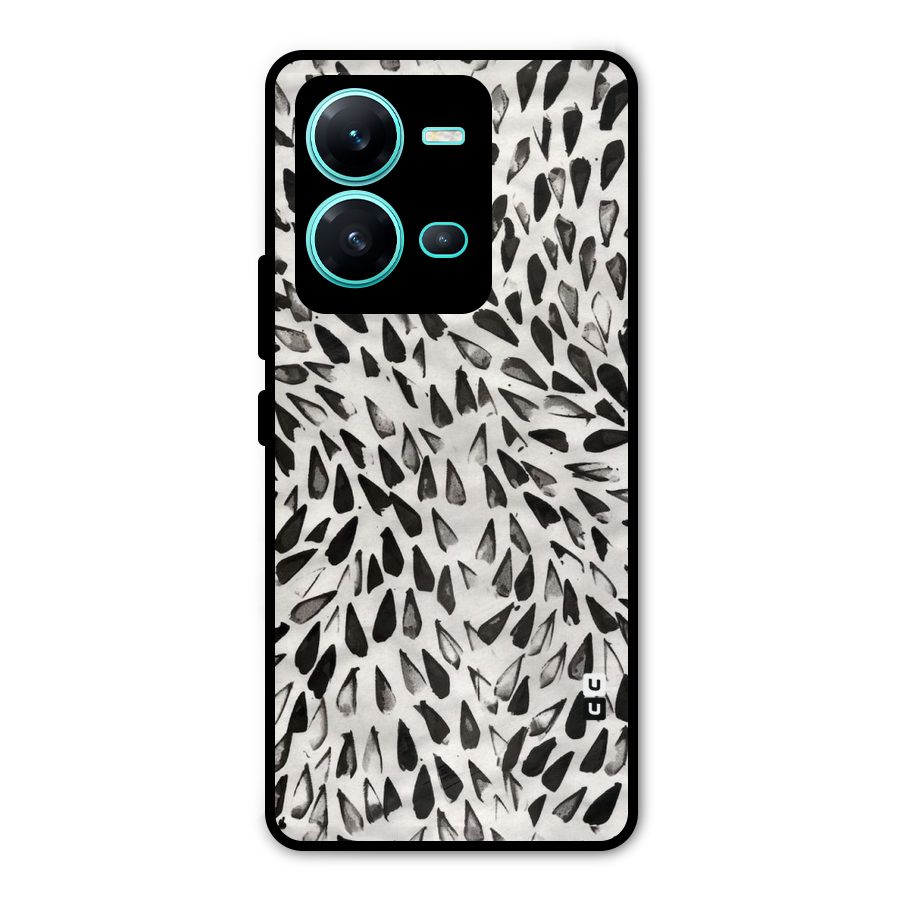 Feather Pattern Colorless Metal Back Case for Vivo V25