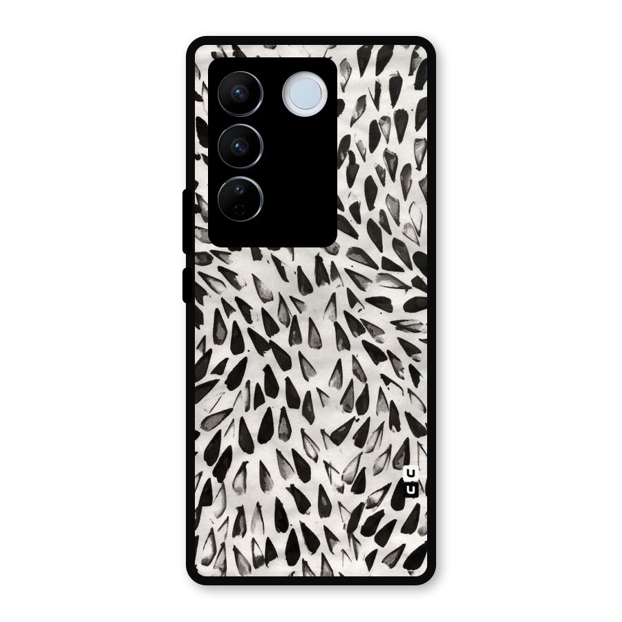 Feather Pattern Colorless Metal Back Case for Vivo V27 Pro