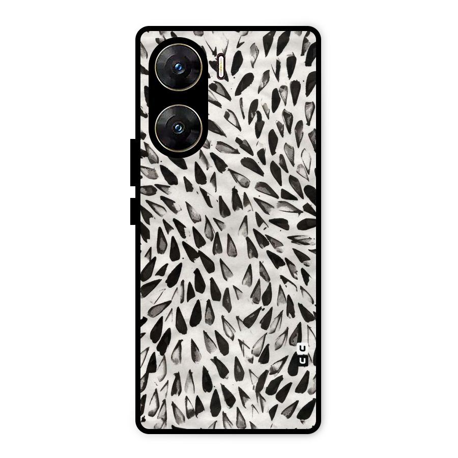Feather Pattern Colorless Metal Back Case for Vivo V29e