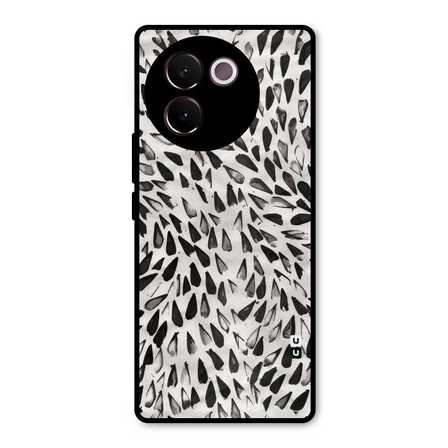 Feather Pattern Colorless Metal Back Case for Vivo V30e