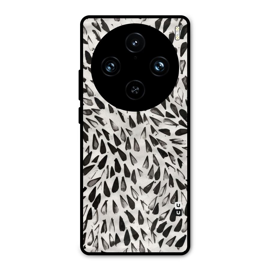 Feather Pattern Colorless Metal Back Case for Vivo X100 Pro