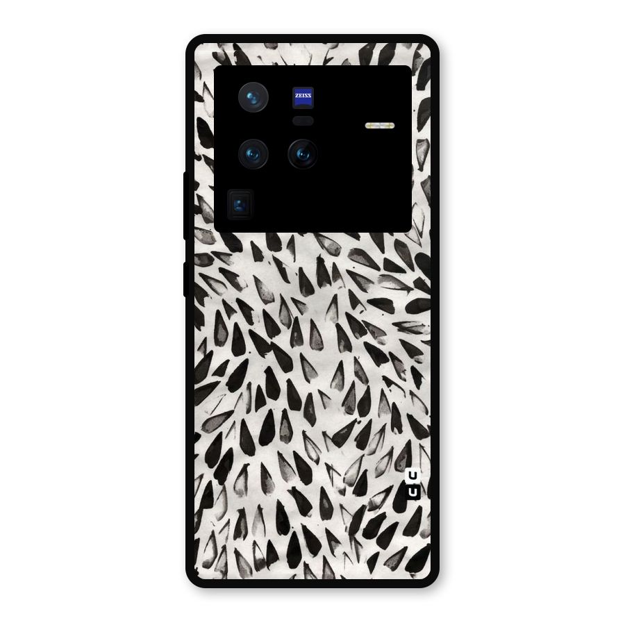 Feather Pattern Colorless Metal Back Case for Vivo X80 Pro