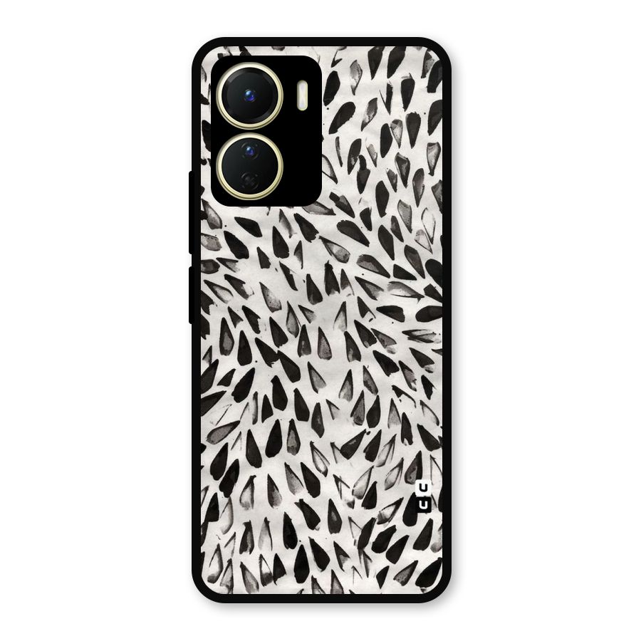 Feather Pattern Colorless Metal Back Case for Vivo Y16