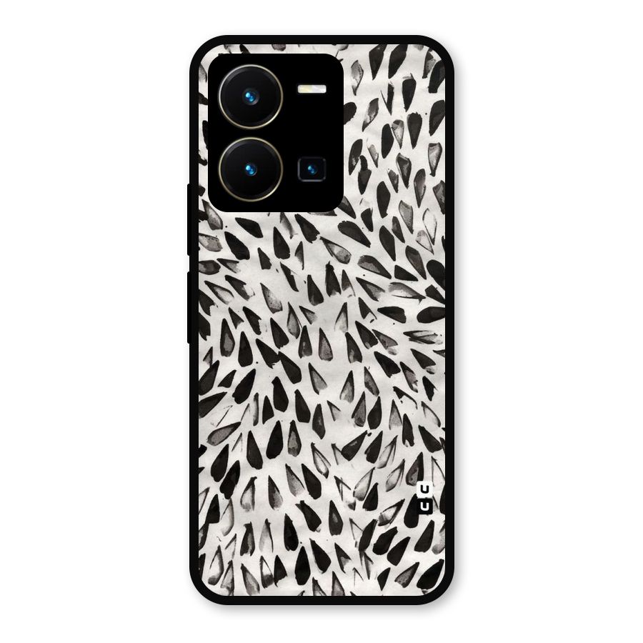 Feather Pattern Colorless Metal Back Case for Vivo Y35