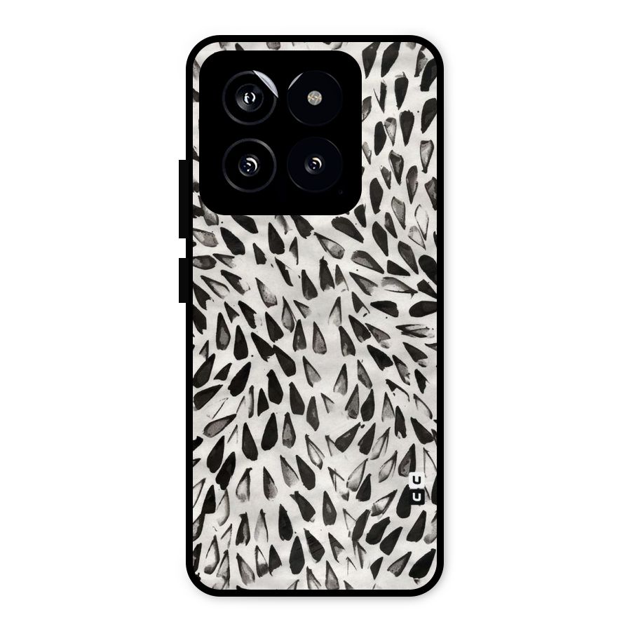Feather Pattern Colorless Metal Back Case for Xiaomi 14