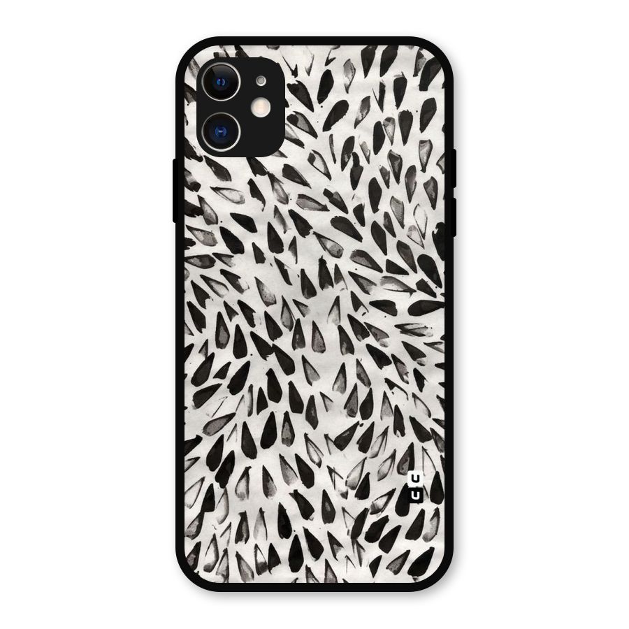Feather Pattern Colorless Metal Back Case for iPhone 11