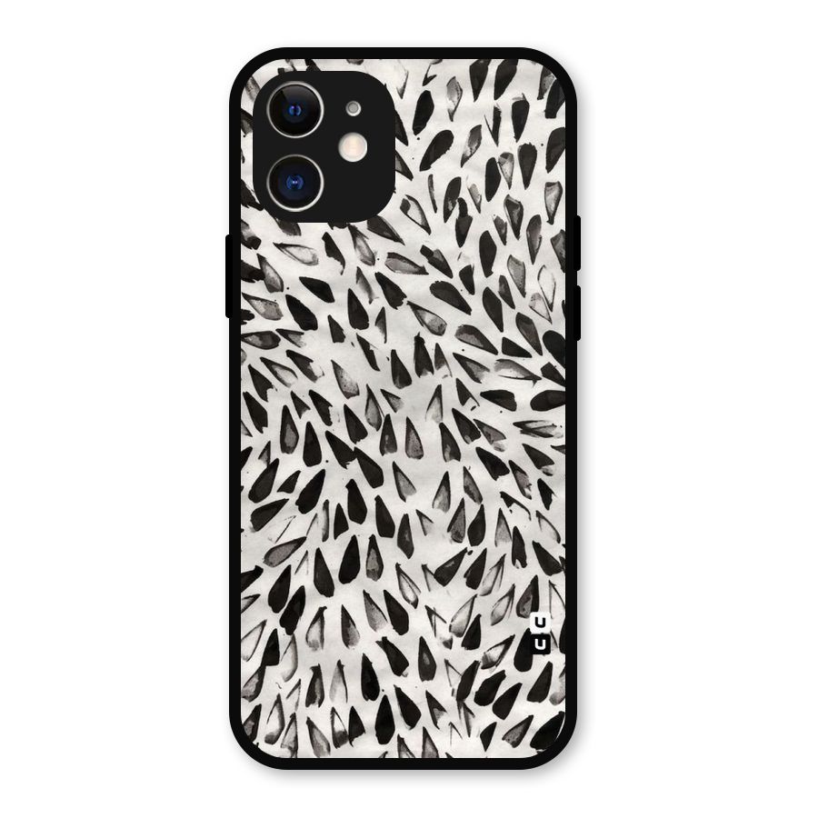 Feather Pattern Colorless Metal Back Case for iPhone 12