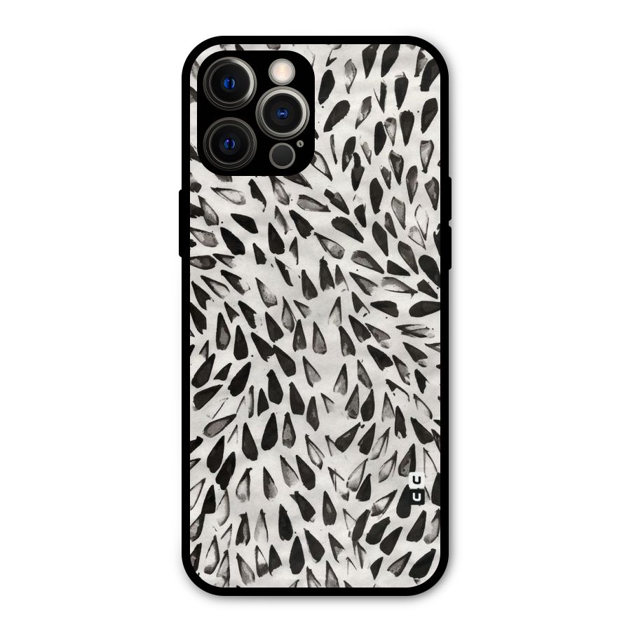Feather Pattern Colorless Metal Back Case for iPhone 12 Pro Max