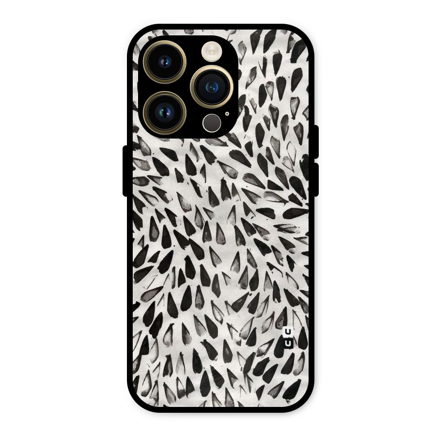 Feather Pattern Colorless Metal Back Case for iPhone 14 Pro