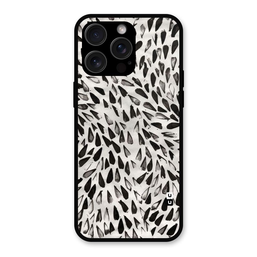 Feather Pattern Colorless Metal Back Case for iPhone 15 Pro Max