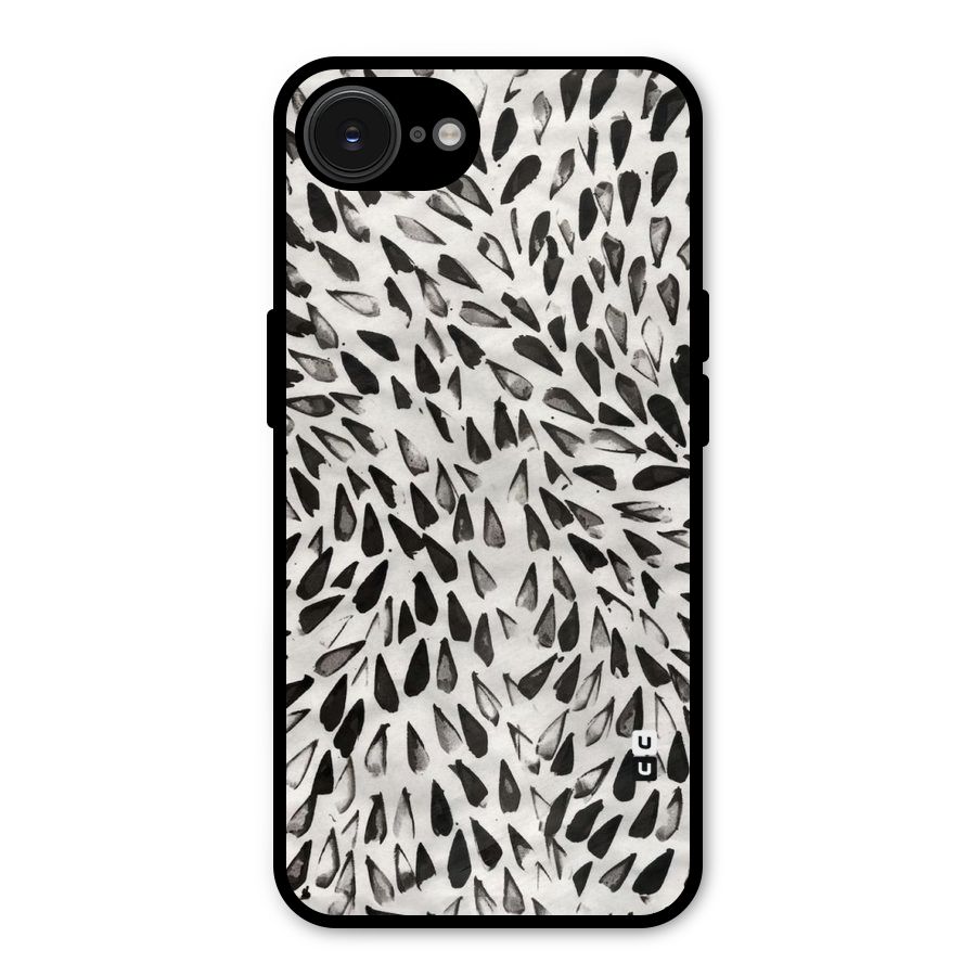 Feather Pattern Colorless Metal Back Case for iPhone 16e
