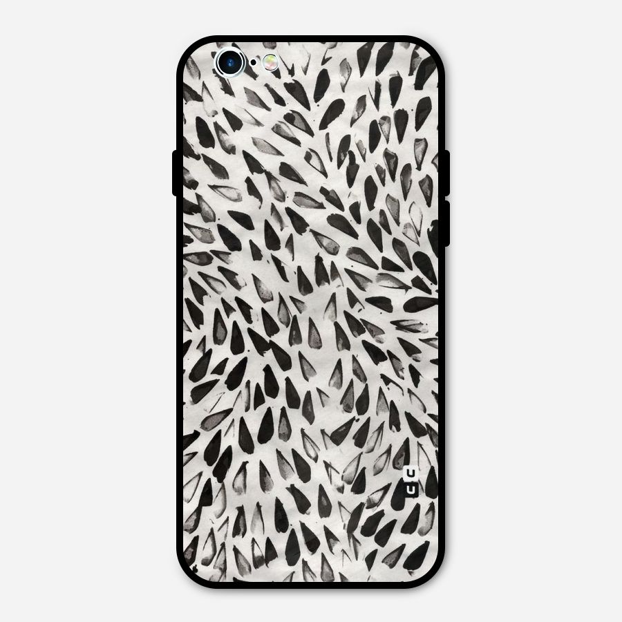 Feather Pattern Colorless Metal Back Case for iPhone 6 6s