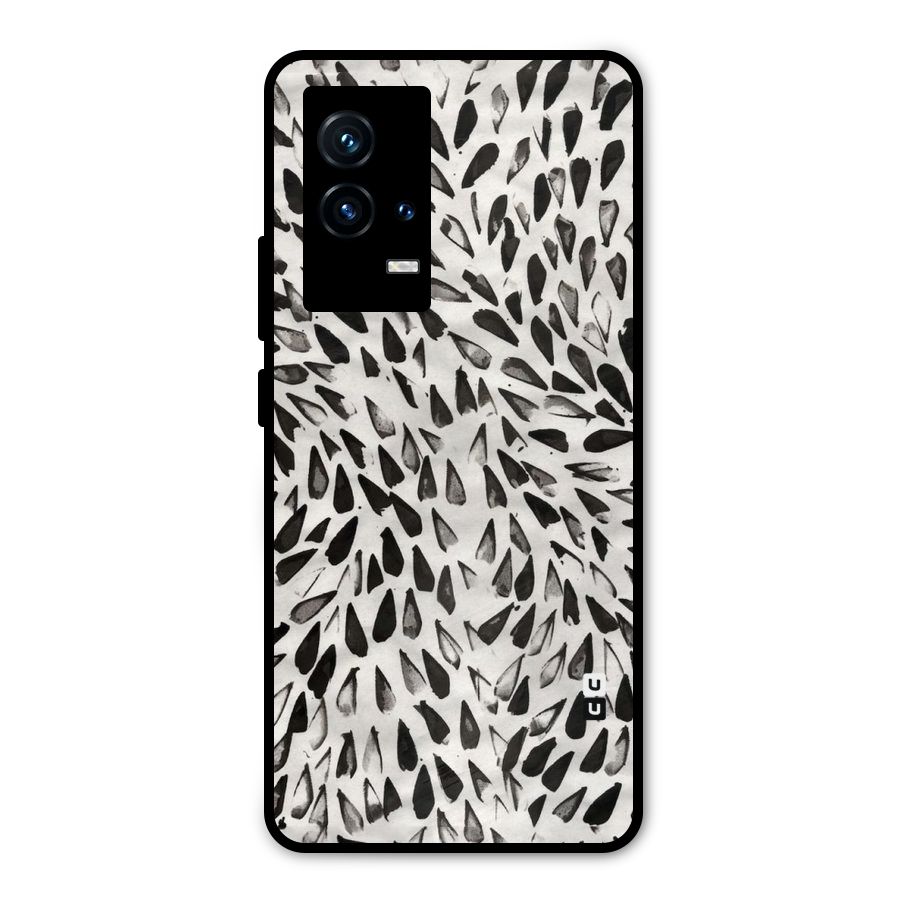 Feather Pattern Colorless Metal Back Case for iQOO 9 5G